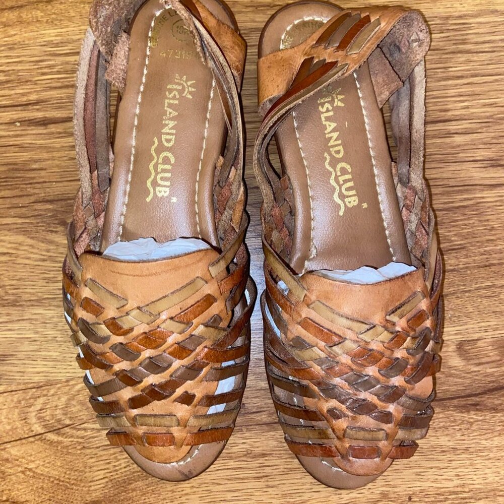 Vintage Leather Huarache Sandals